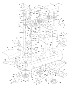 Mower Housing Diagram and Parts List for 46906X99A 1996 Briggs and Stratton Lawn Tractor